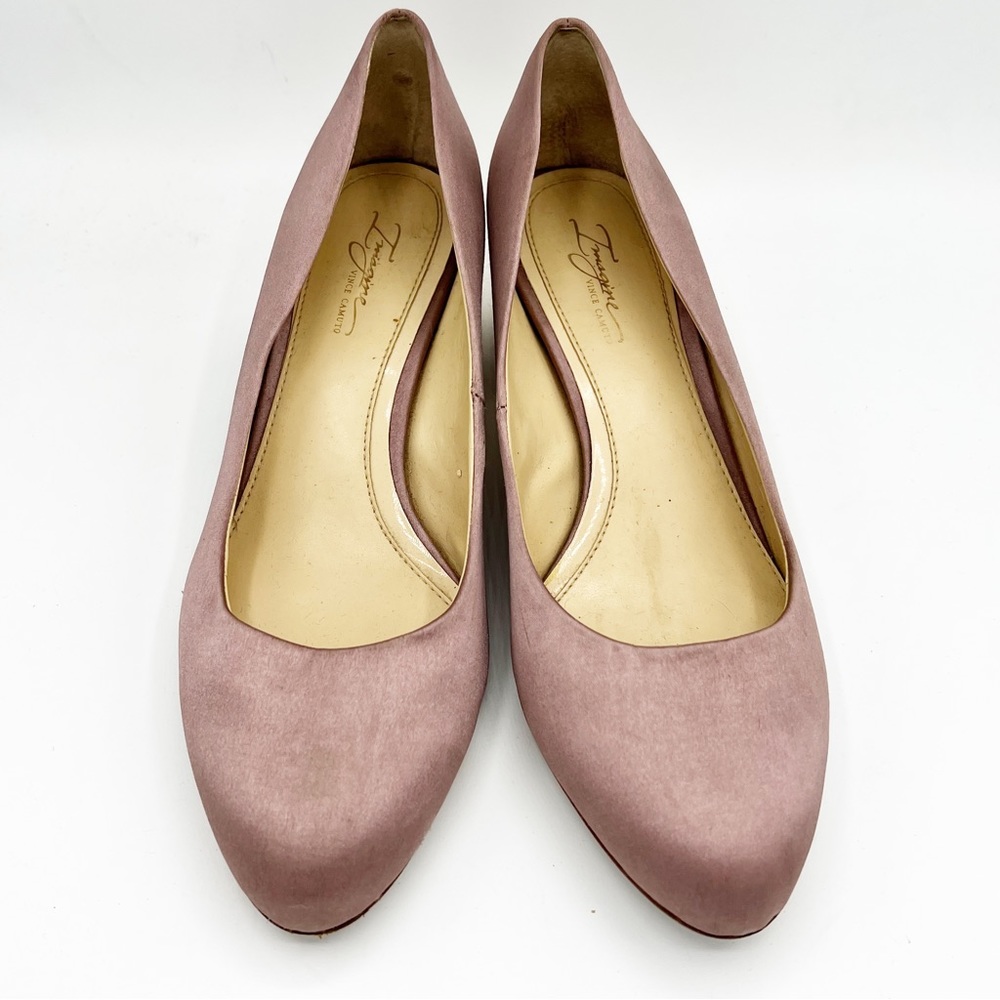 Vince Camuto Pink Satin Block Heel Pump size 8.5